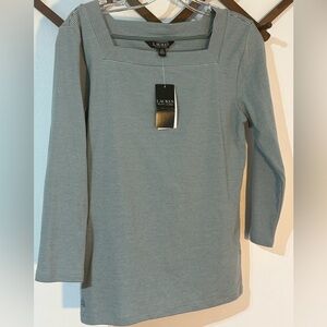 Lauren Ralph Lauren Black Label striped boxed neck long sleeve 94% cotton NWT